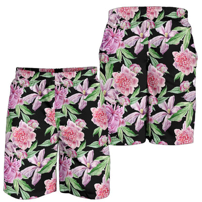 Peony Pattern Print Design PE08 Mens Shorts