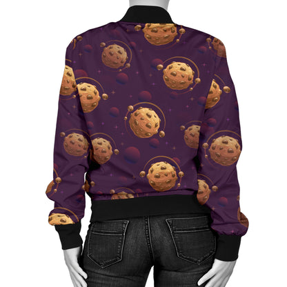 Cookie Pattern Print Design 03 Women's Bomber Jacket