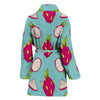 Dragonfruit Pattern Print Design DF01 Women Bathrobe