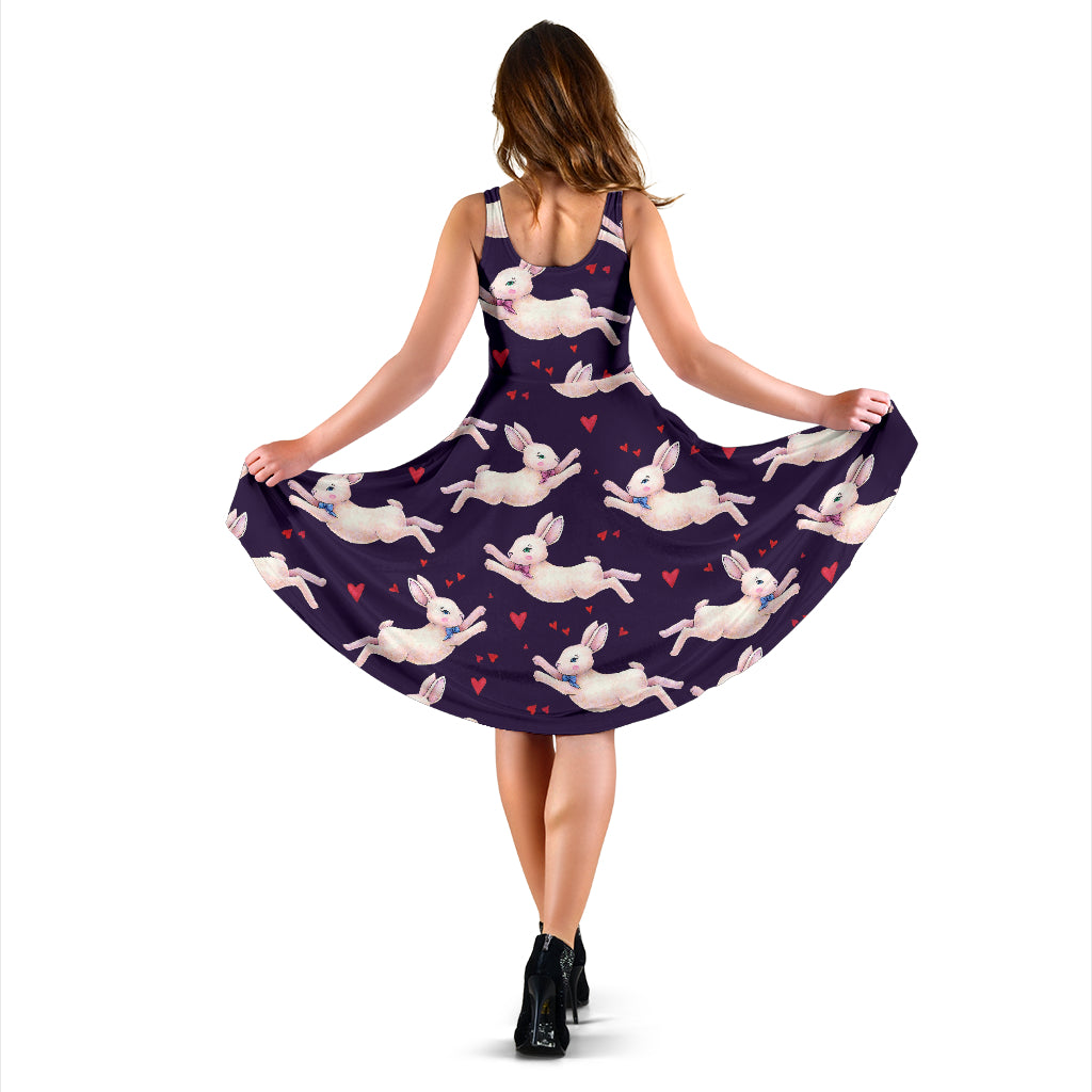 Rabbit Pattern Print Design RB016 Midi Dress