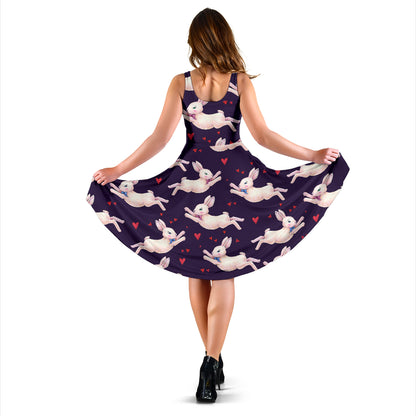 Rabbit Pattern Print Design RB016 Midi Dress
