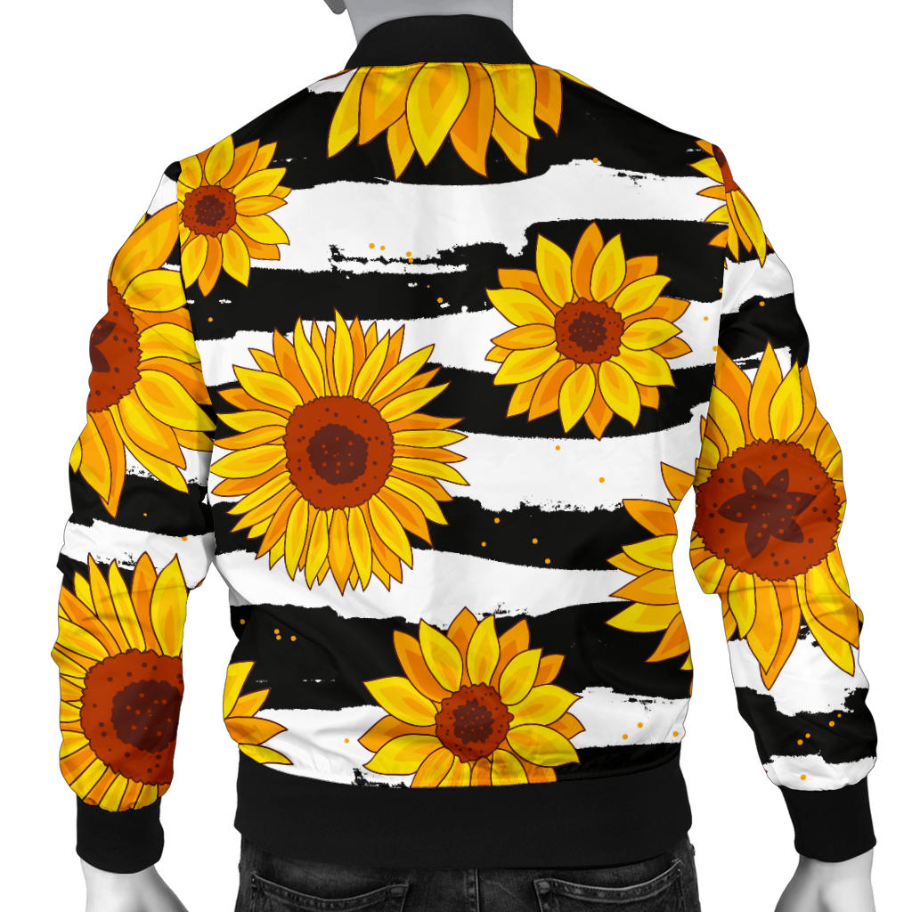 Sunflower Pattern Print Design SF010 Men Bomber Jacket