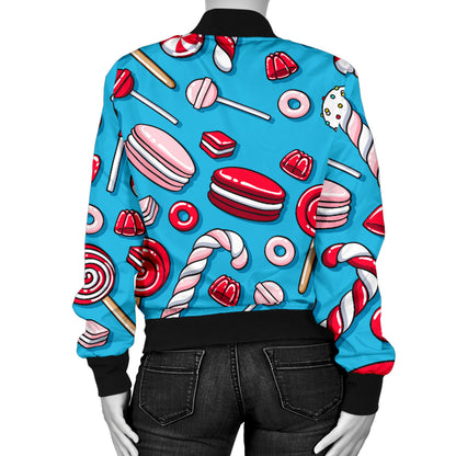 Candy Pattern Print Design 05 Women's Bomber Jacket