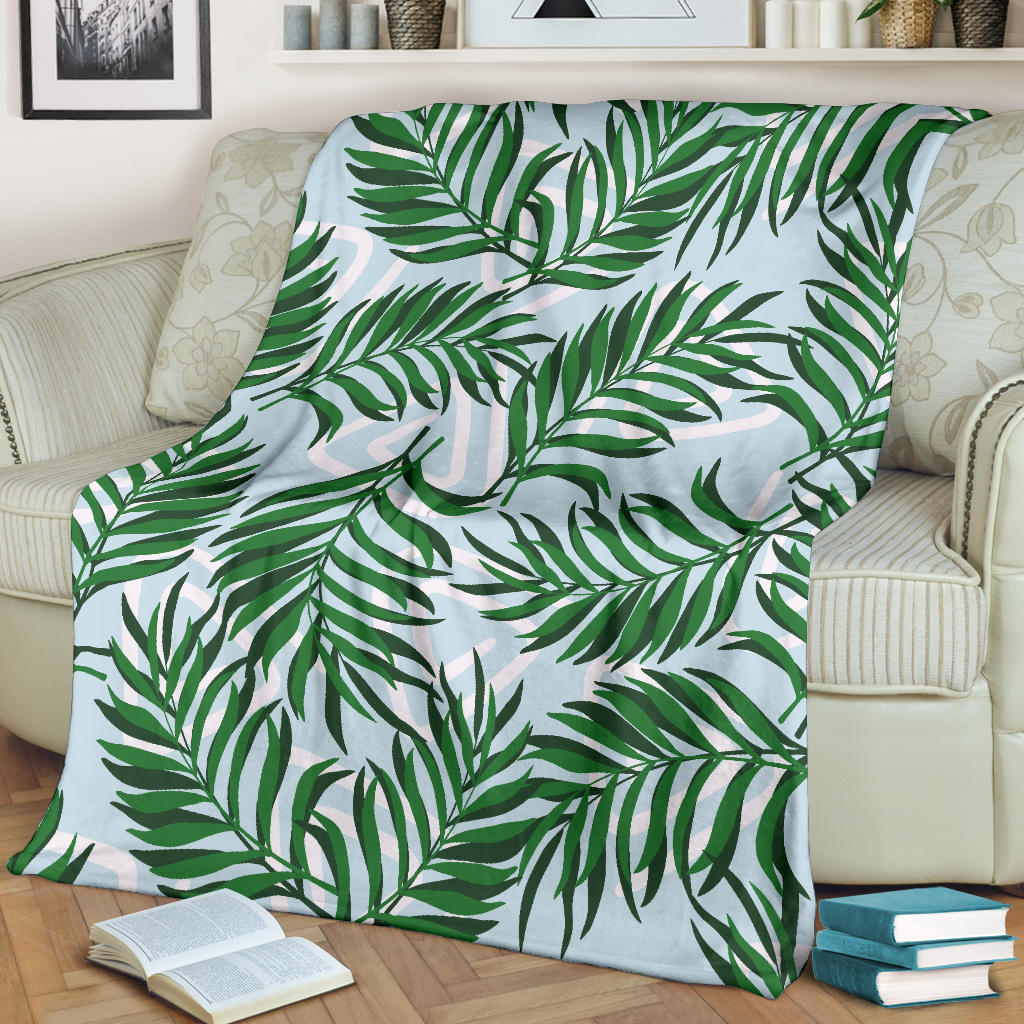 Palm Leaves Pattern Print Design PL06 Fleece Blanket
