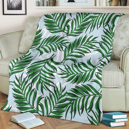 Palm Leaves Pattern Print Design PL06 Fleece Blanket