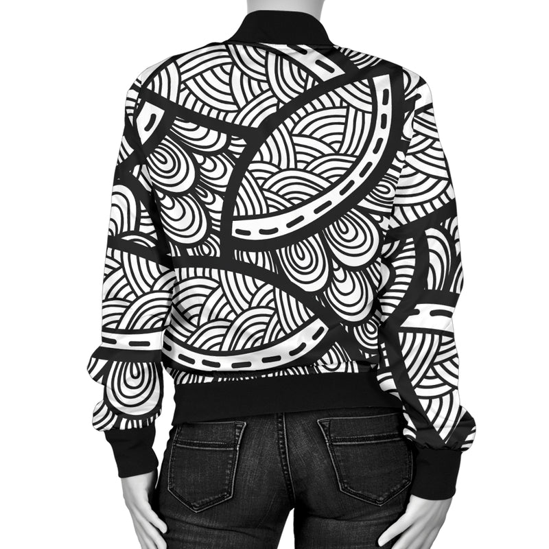 Polynesian Pattern Print Design A01 Women's Bomber Jacket