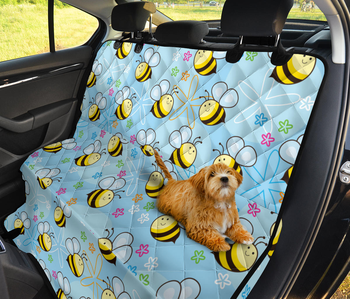 Bee Pattern Print Design BEE03 Rear Dog  Seat Cover