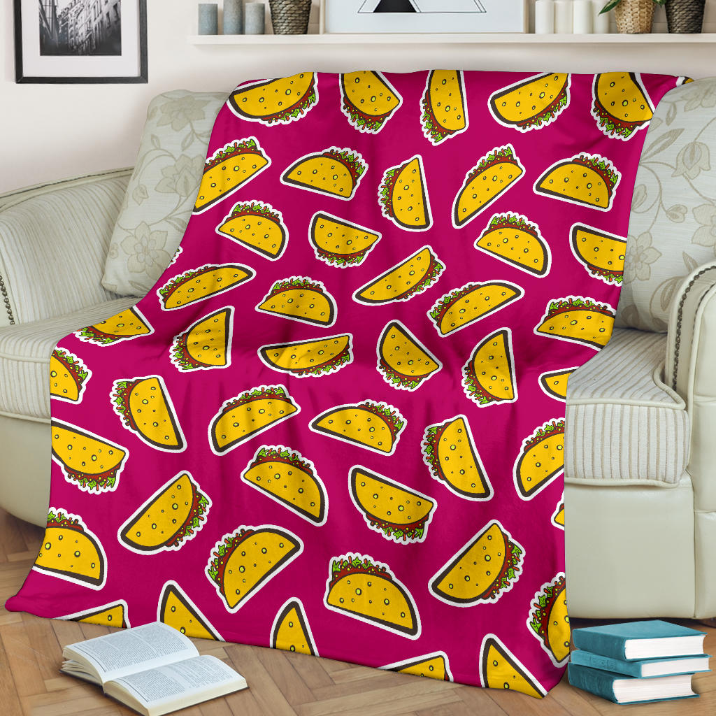 Taco Pattern Print Design TC01 Fleece Blanket