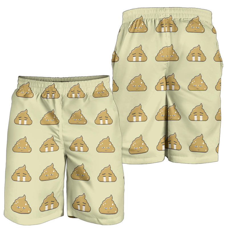 Poop Emoji Pattern Print Design A04 Mens Shorts