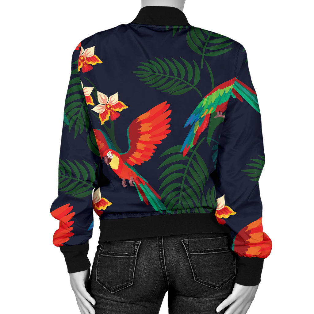 Macaw Pattern Print Design 02 Women's Bomber Jacket