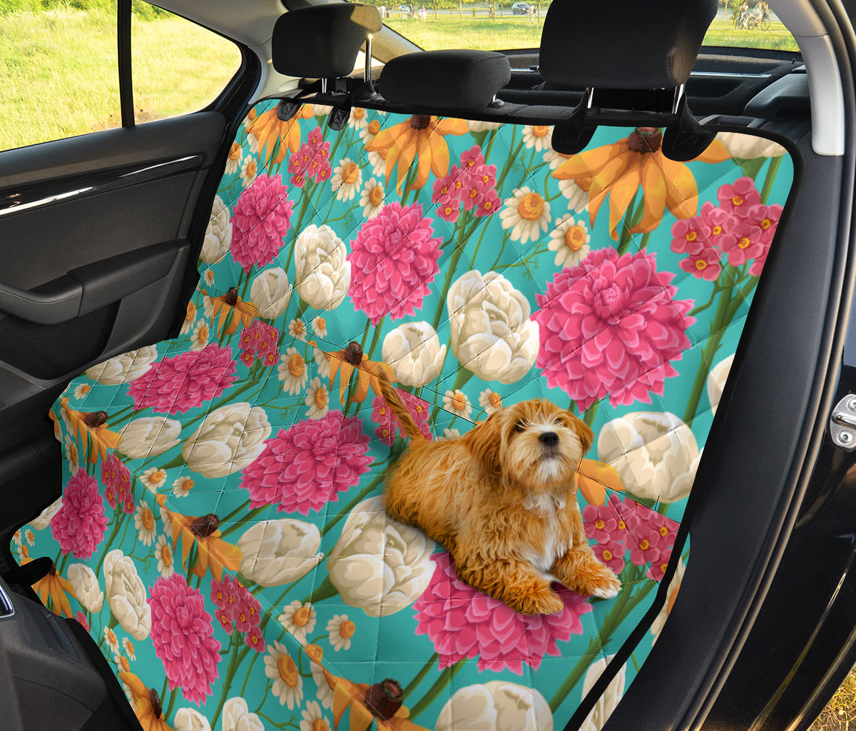Summer Floral Pattern Print Design SF07 Rear Dog  Seat Cover