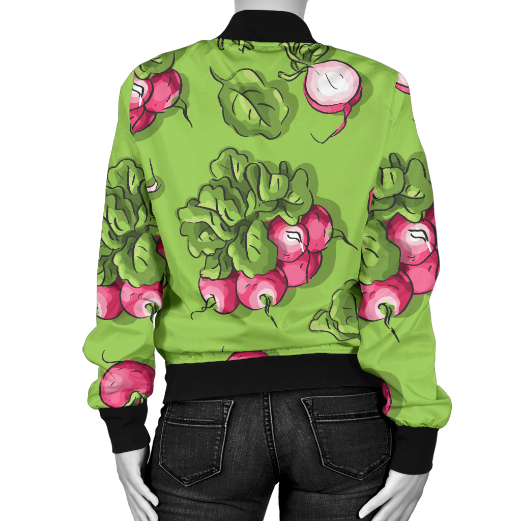 Radish Pattern Print Design A05 Women's Bomber Jacket