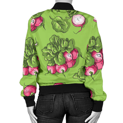 Radish Pattern Print Design A05 Women's Bomber Jacket