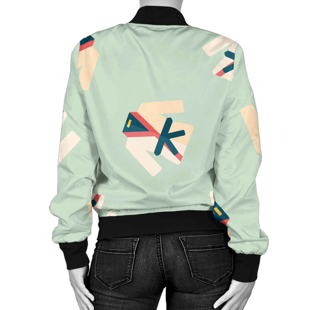 Karate Pattern Print Design 02 Women's Bomber Jacket