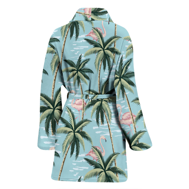 Palm Tree Pattern Print Design PT05 Women Bathrobe