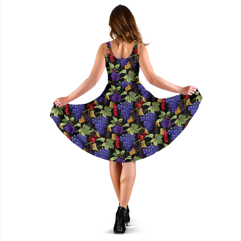 Grape Pattern Print Design GP05 Midi Dress