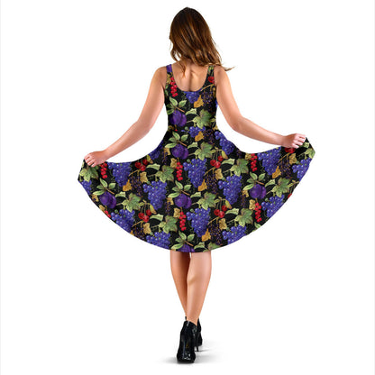 Grape Pattern Print Design GP05 Midi Dress