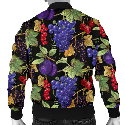 Grape Pattern Print Design GP05 Men Bomber Jacket