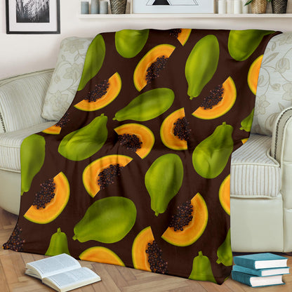 Papaya Pattern Print Design PP04 Fleece Blanket