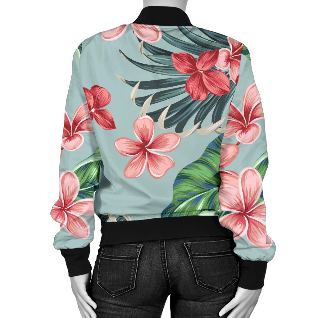 Plumeria Pattern Print Design PM027 Women Bomber Jacket