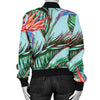 Bird Of Paradise Pattern Print Design BOP01 Women Bomber Jacket