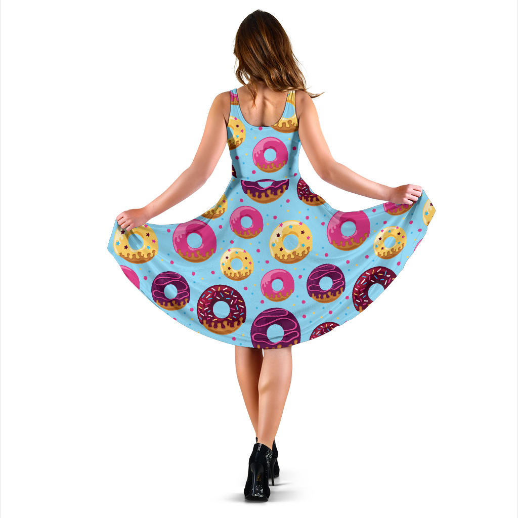 Donut Pattern Print Design DN07 Midi Dress
