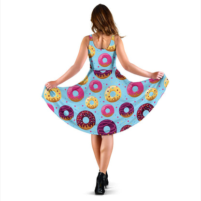 Donut Pattern Print Design DN07 Midi Dress