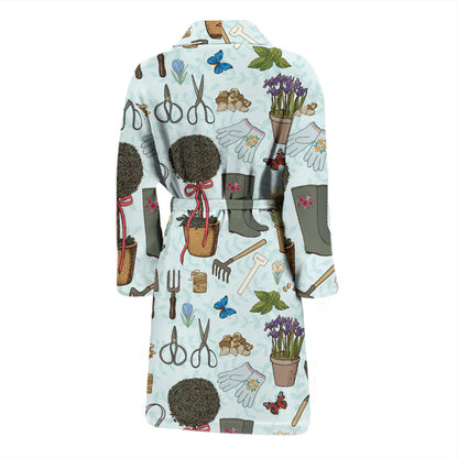 Gardening Pattern Print Design G01 Men Bathrobe
