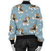 Beagle Pattern Print Design 02 Women's Bomber Jacket