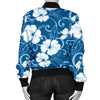 Hibiscus Pattern Print Design HB03 Women Bomber Jacket