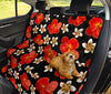 Red Hibiscus Pattern Print Design HB022 Rear Dog  Seat Cover