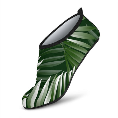 White Green Tropical Palm Leaves Aqua Water Shoes