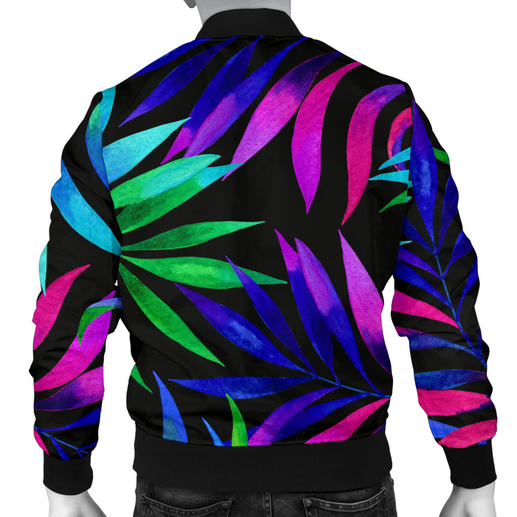 Tropical Flower Pattern Print Design TF010 Men Bomber Jacket