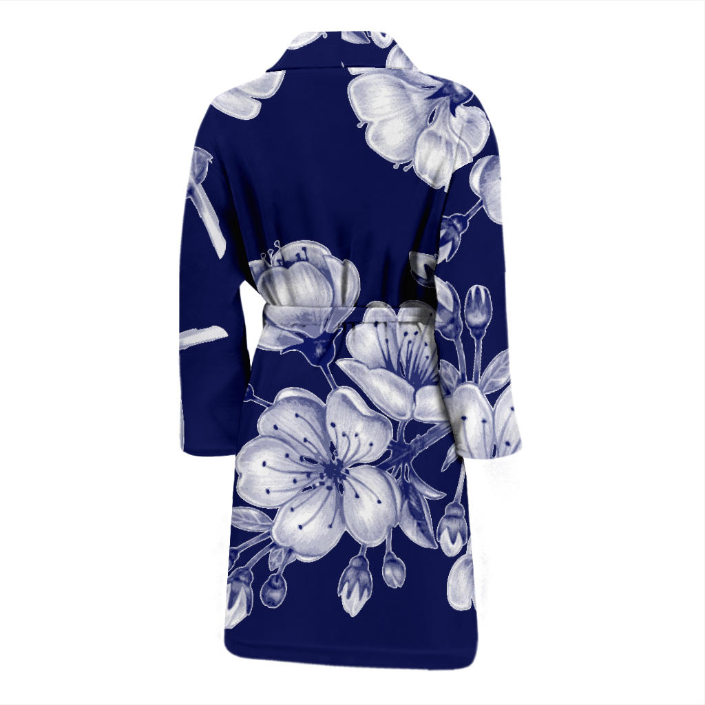 Cherry Blossom Pattern Print Design CB01 Men Bathrobe
