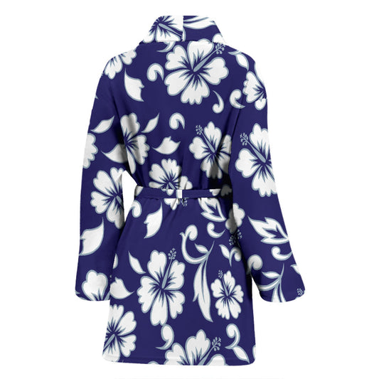 Hibiscus Pattern Print Design HB010 Women Bathrobe