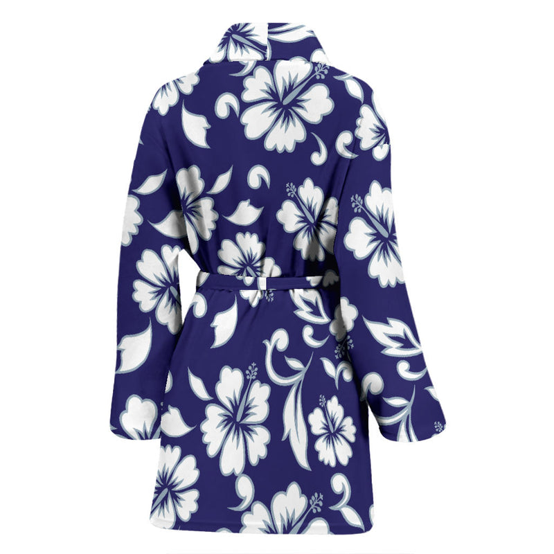 Hibiscus Pattern Print Design HB010 Women Bathrobe