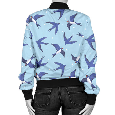 Swallow Bird Pattern Print Design 06 Women's Bomber Jacket