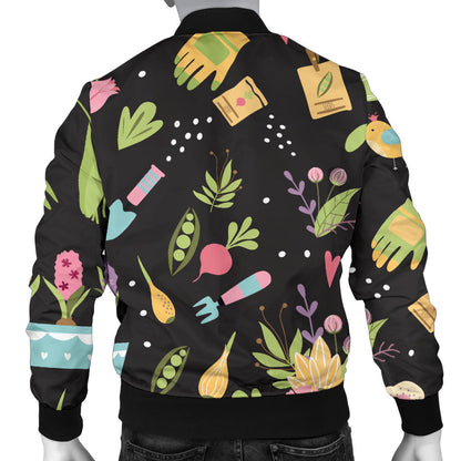 Gardening Pattern Print Design G03 Men Bomber Jacket