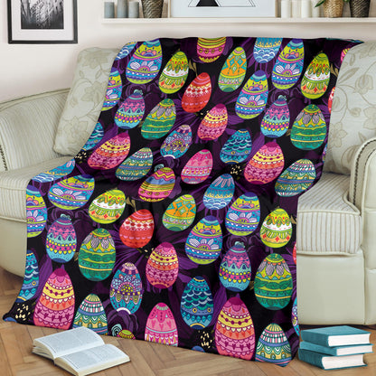 Easter Eggs Pattern Print Design RB08 Fleece Blanket
