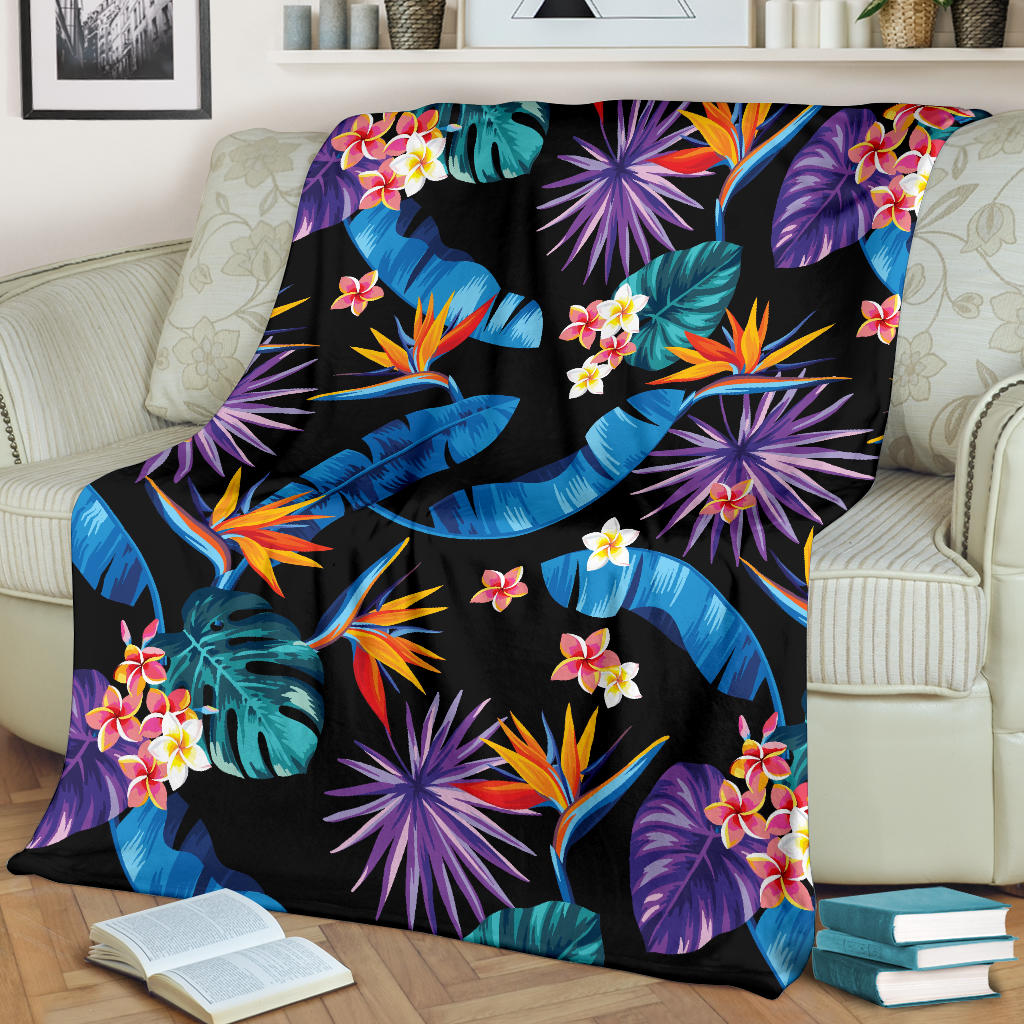 Tropical Flower Pattern Print Design TF018 Fleece Blanket
