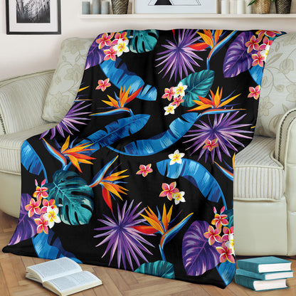 Tropical Flower Pattern Print Design TF018 Fleece Blanket