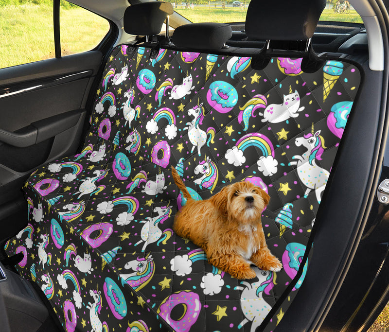 Donut Unicorn Pattern Print Design DN09 Rear Dog  Seat Cover