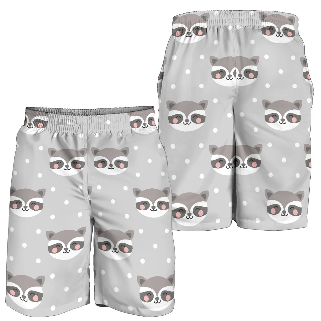 Raccoon Pattern Print Design A04 Mens Shorts