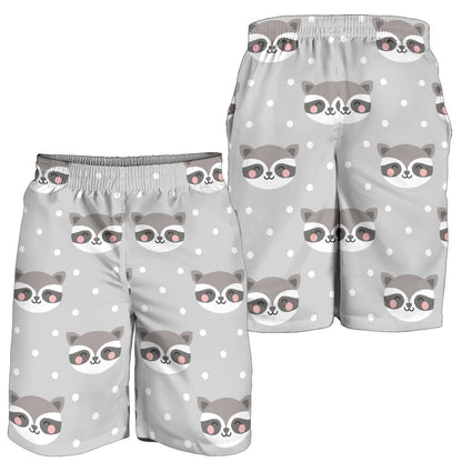 Raccoon Pattern Print Design A04 Mens Shorts