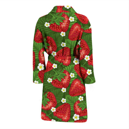Strawberry Pattern Print Design SB05 Men Bathrobe