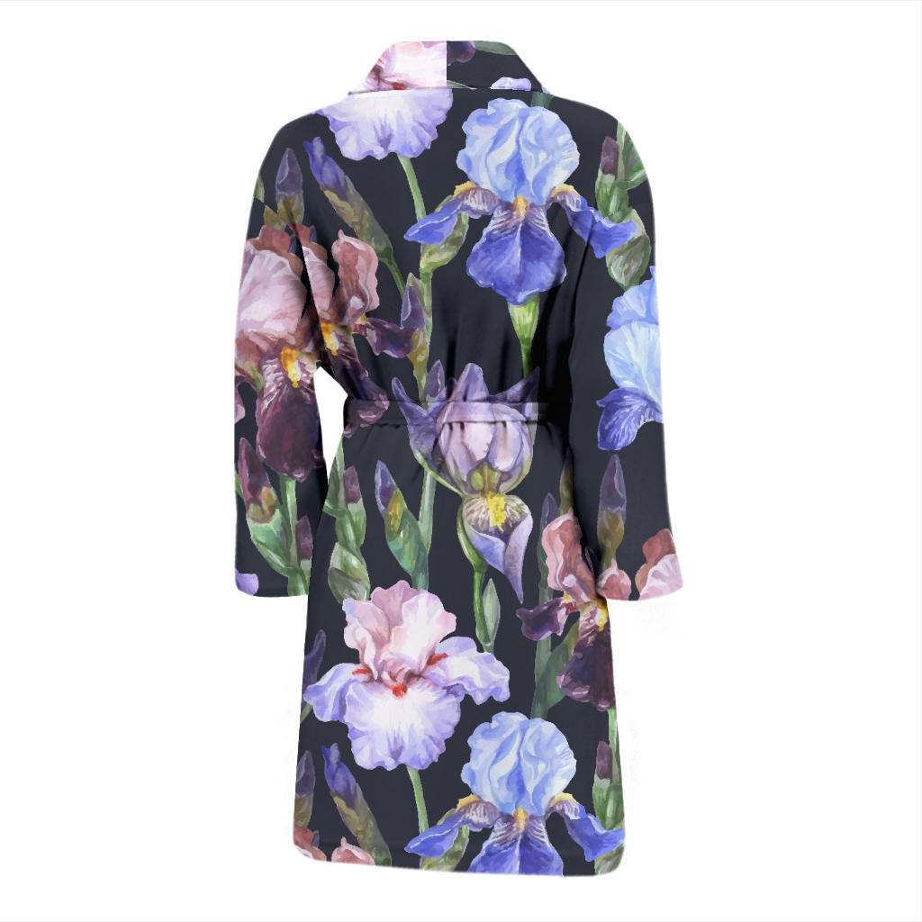 Iris Pattern Print Design IR04 Men Bathrobe