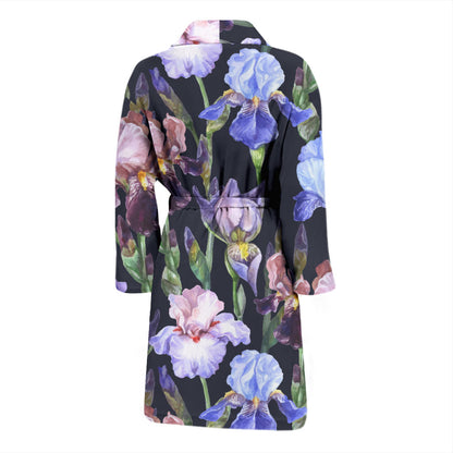 Iris Pattern Print Design IR04 Men Bathrobe