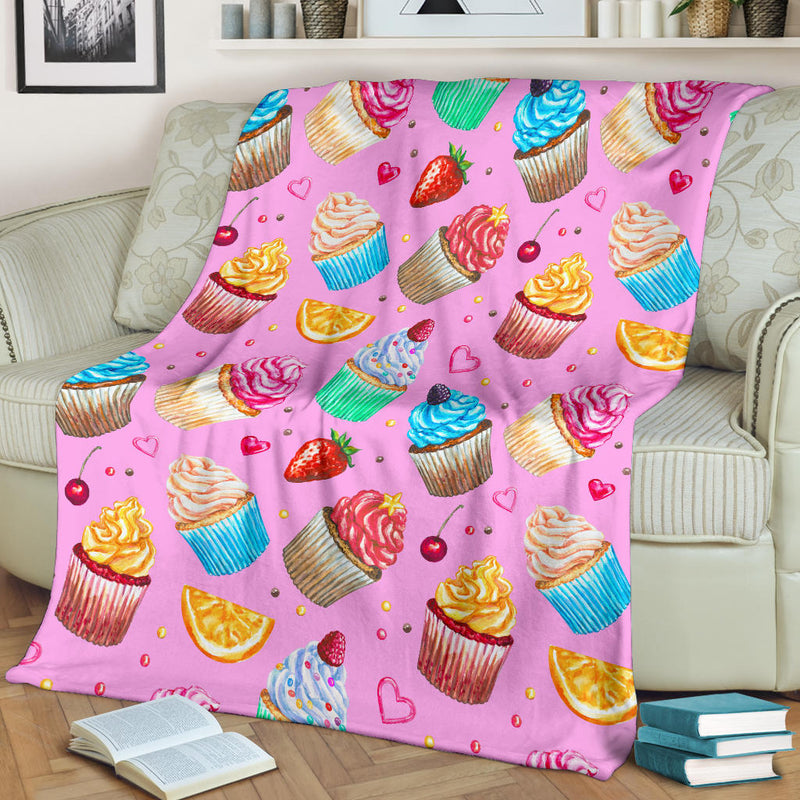 Cupcake Pattern Print Design CP05 Fleece Blanket