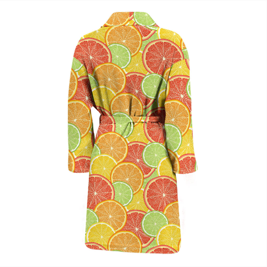 Grapefruit Pattern Print Design GF01 Men Bathrobe