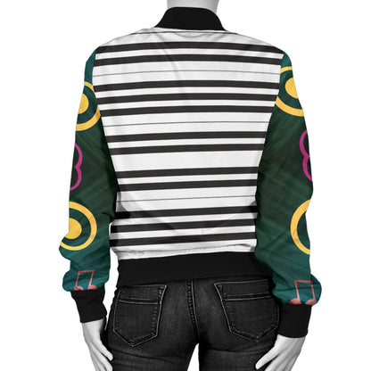 Piano Pattern Print Design 01 Women's Bomber Jacket
